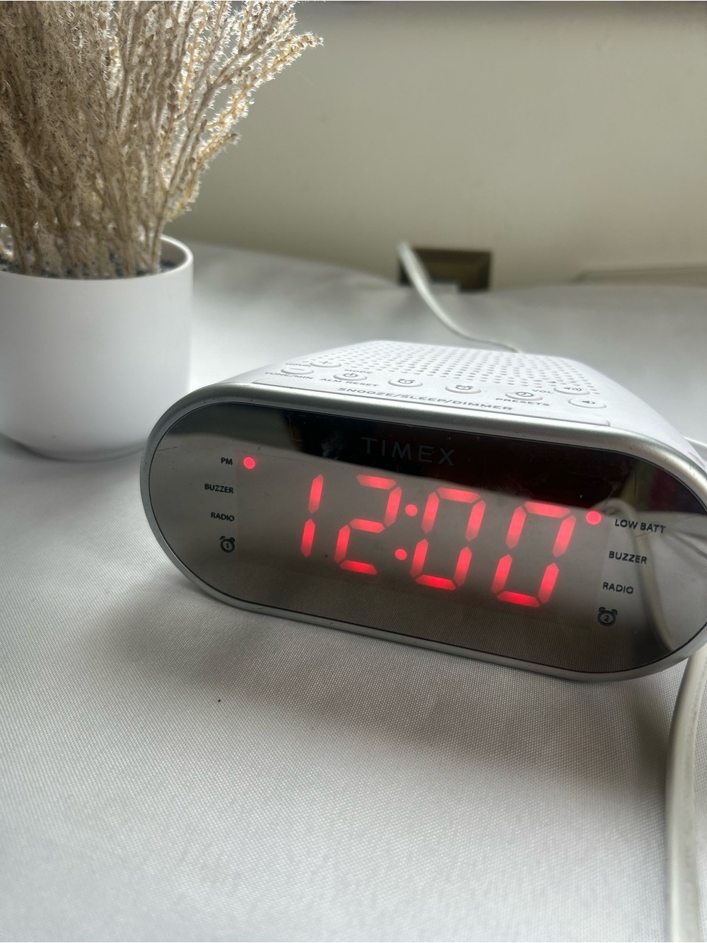 Timex Digital Alarm Clock - White with Red LED